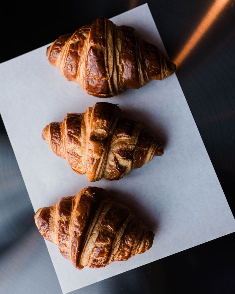 Three butter croissants